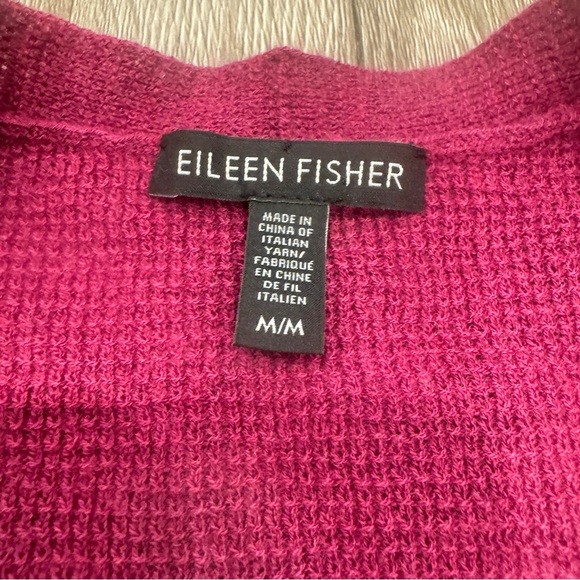 Eileen Fisher Merino Wool Open Cardigan Sweater Womens Medium Pink-Purple - Picture 2 of 7